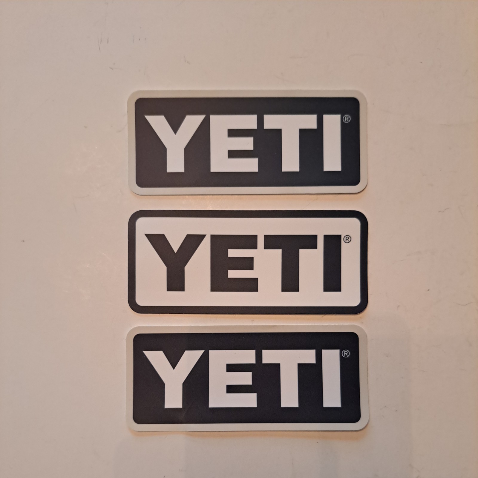 YETI Logo vinyl Stickers 3 peel & stick 4” decals new