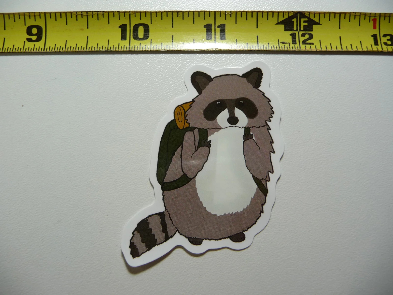 RACCOON BACKPACKING HIKE SMALL STICKER DECAL WILD ANIMAL PET BANDIT MASKED