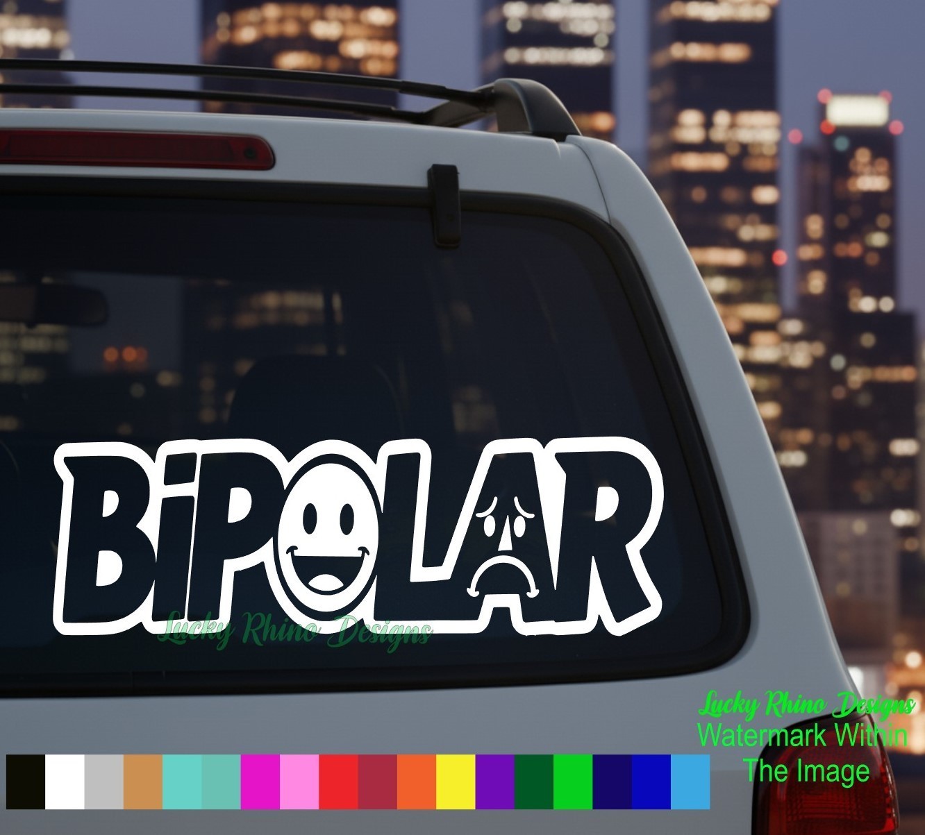 Funny Bipolar Disorder Decal Sticker Mood Swings Mental Health Vinyl