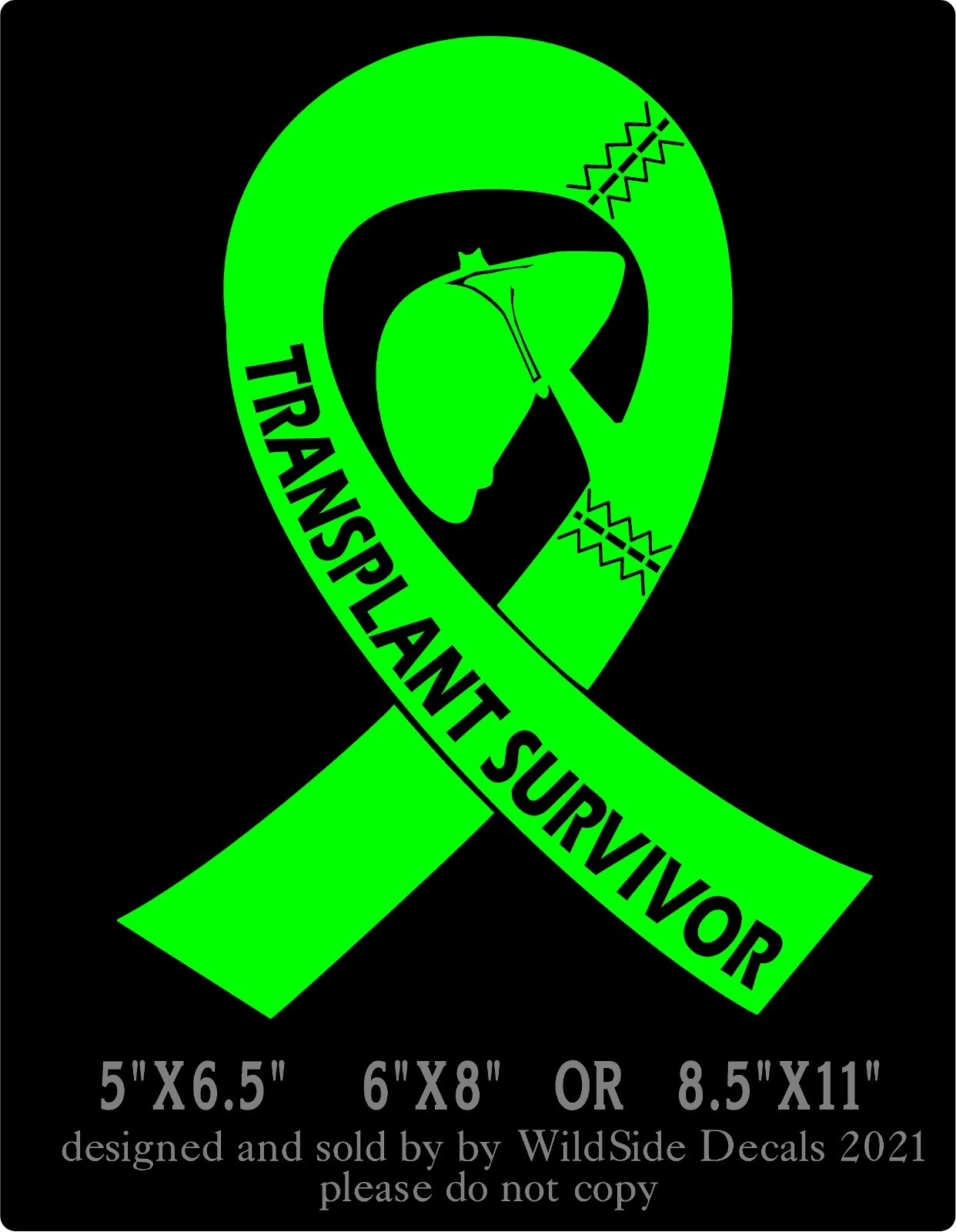 Liver Transplant Survivor Decal Memorial Ribbon Vinyl Car Truck Laptop Sticker