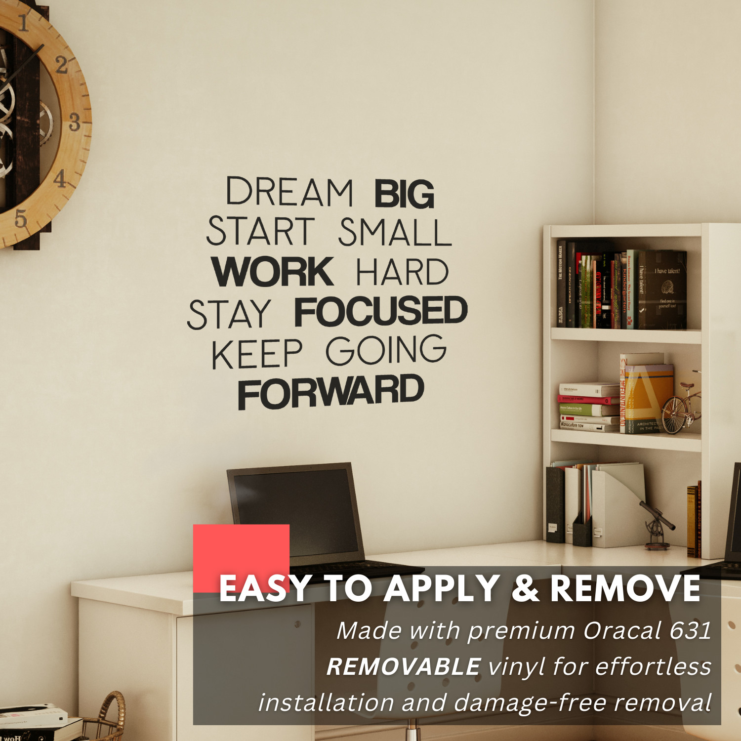 Dream Big Start Small Inspirational Wall Decal Sticker Quote Vinyl Decor