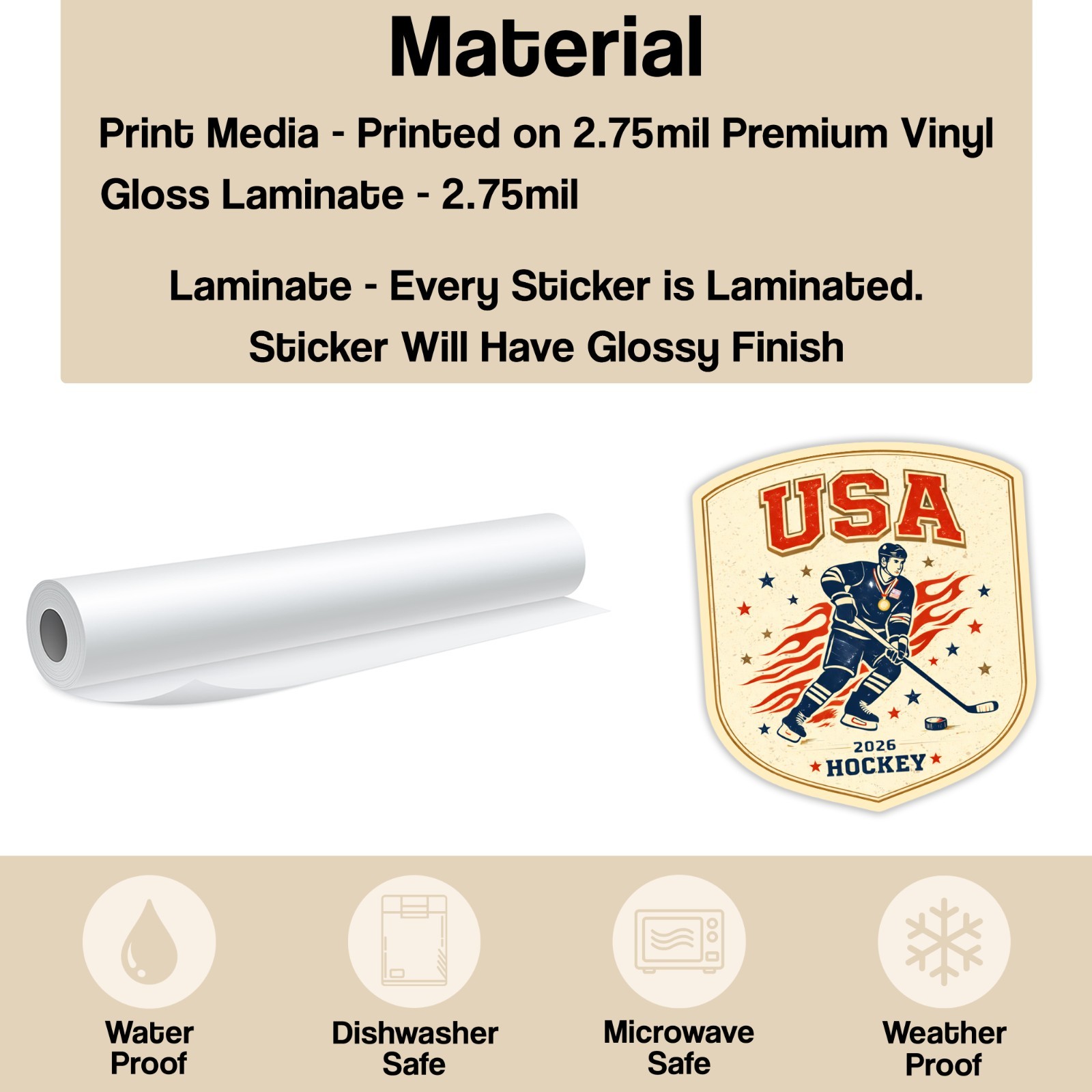 USA Hockey 2026 Gold Medal Sticker Olympic Sticker Decal United States Sticker