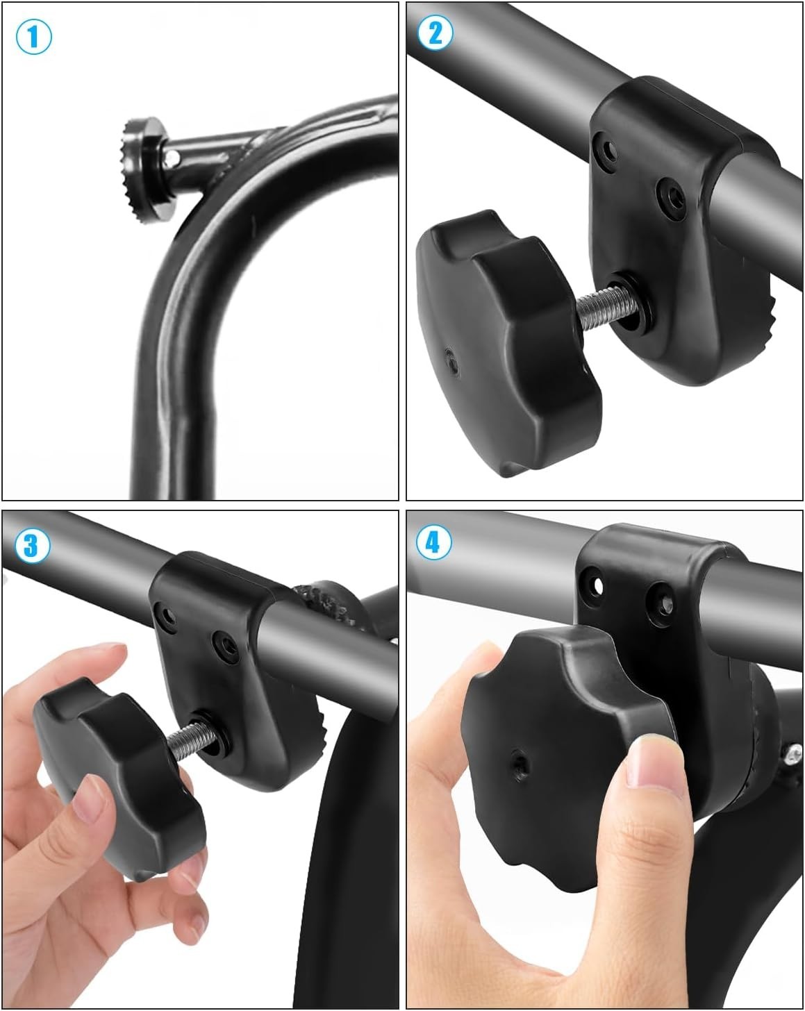 2Pcs Garden Swing Plastic Fittings, Attach Canopy to Frame, 2-TypeB, Black