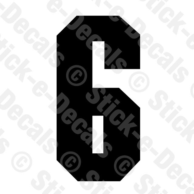 NUMBER 6 SIX Vinyl Die Cut Decal Sticker – RACING NUMBER – RSD