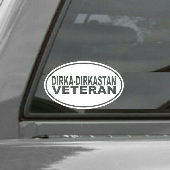 DIRKA-DIRKASTAN VETERAN (IRAQ-AFGHANISTAN) EURO OVAL Vinyl Window Decal
