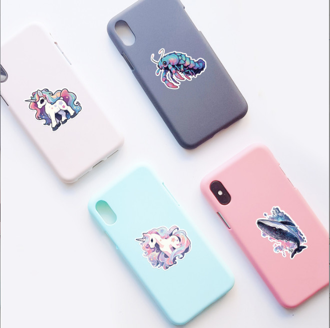50 Pcs Stickers Cute Unicorns Laptop Luggage Graffiti Fridge Phone Car Vinyl