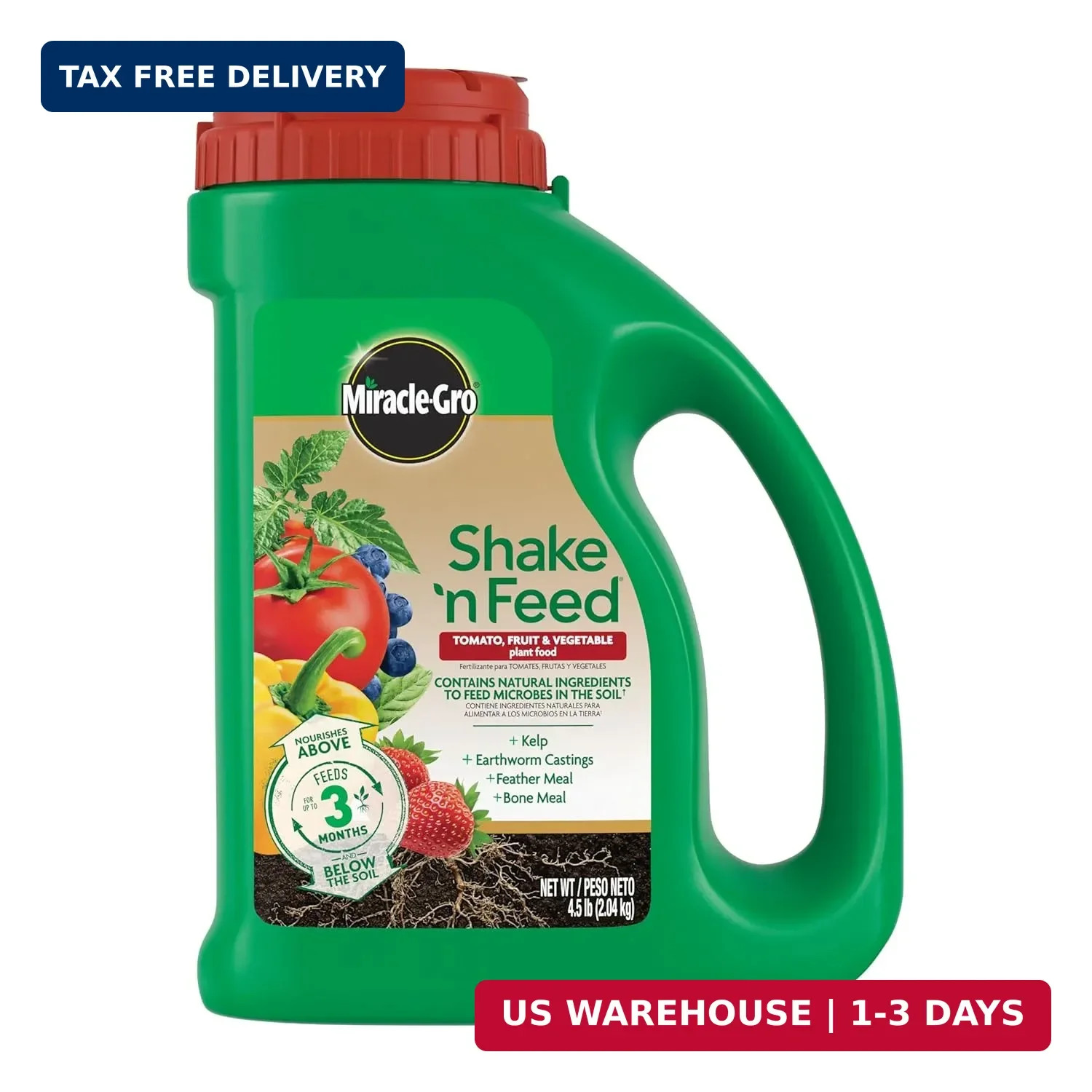 Miracle-Gro Shake 'N Feed Tomato, Fruit & Vegetable Plant Food, 4.5 lb. | For Ou