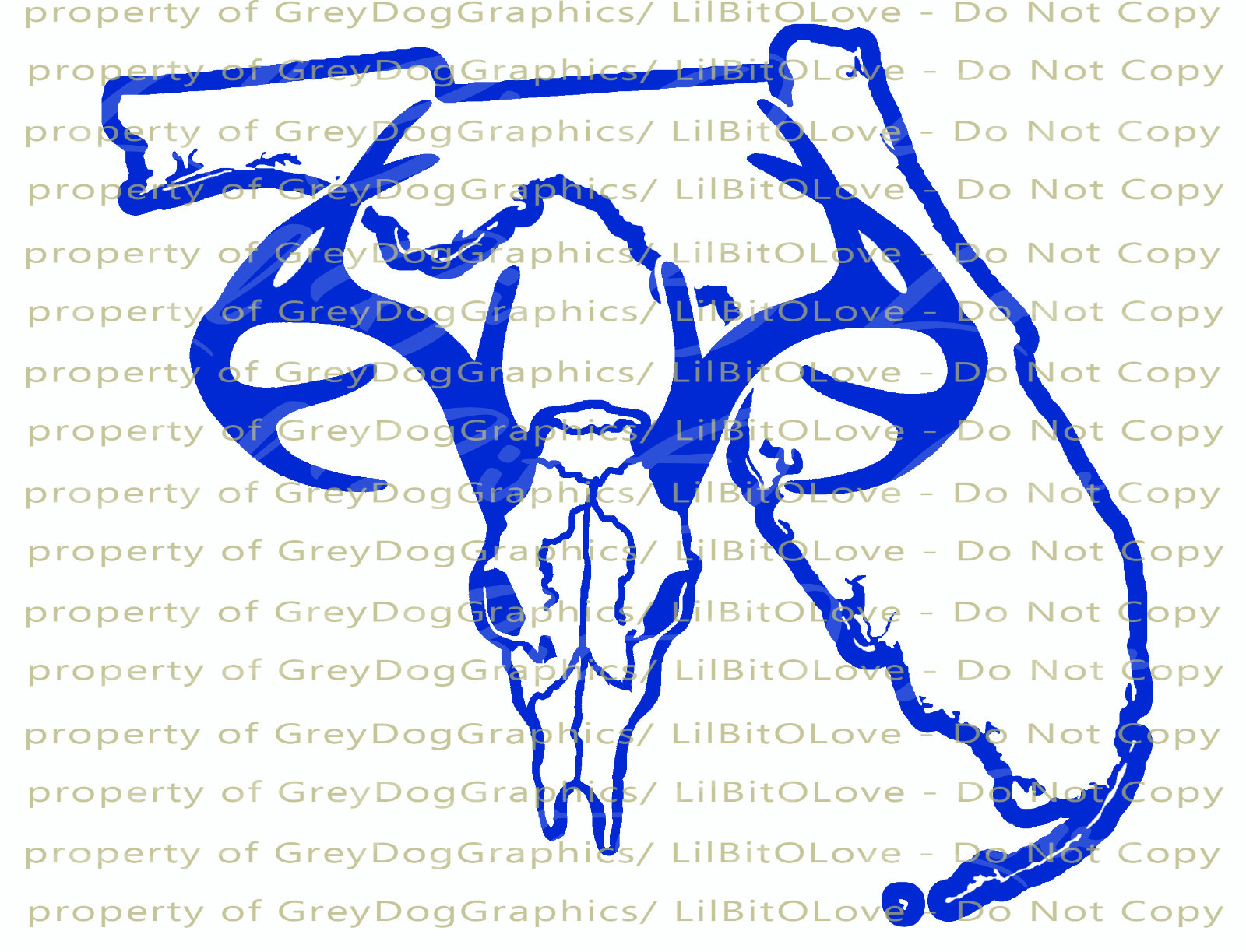 Florida Buck Hunter Hunting Vinyl Decal Solid Color Sticker Deer Skull Stag
