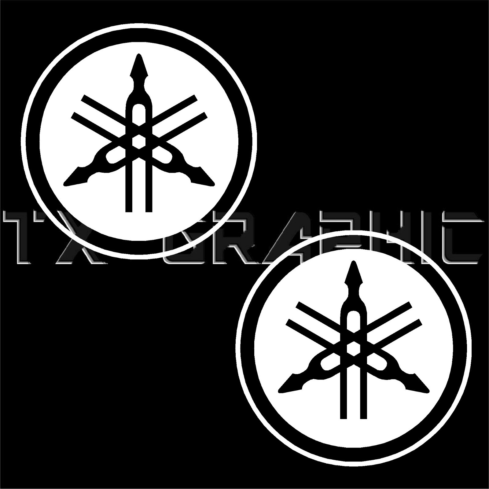 YAMAHA STICKER TUNING FORKS SET OF 2 VINYL DECAL MOTORCYCLE MAJESTY ATV MUSIC