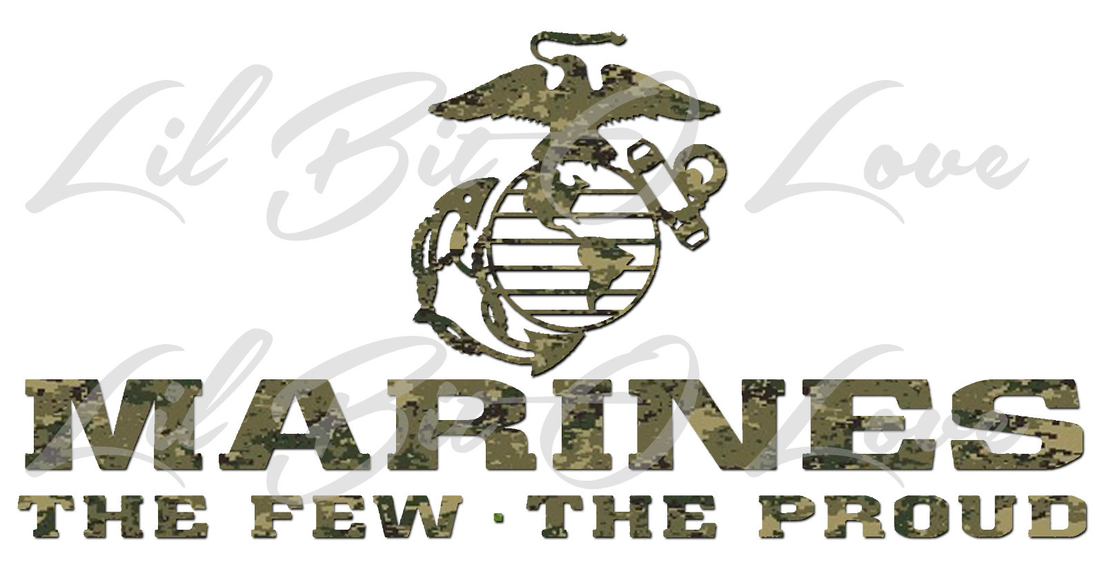 CAMOUFLAGE MARINES THE FEW THE PROUD EGA VINYL DECAL DIGITAL MARINE CAMO USMC