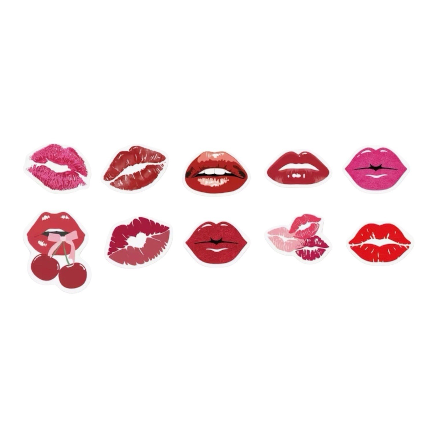 50 PACK – RED PINK LIPS 1” INCH STICKER DECAL SET LOT 50PCS KISS SEXY MOUTH