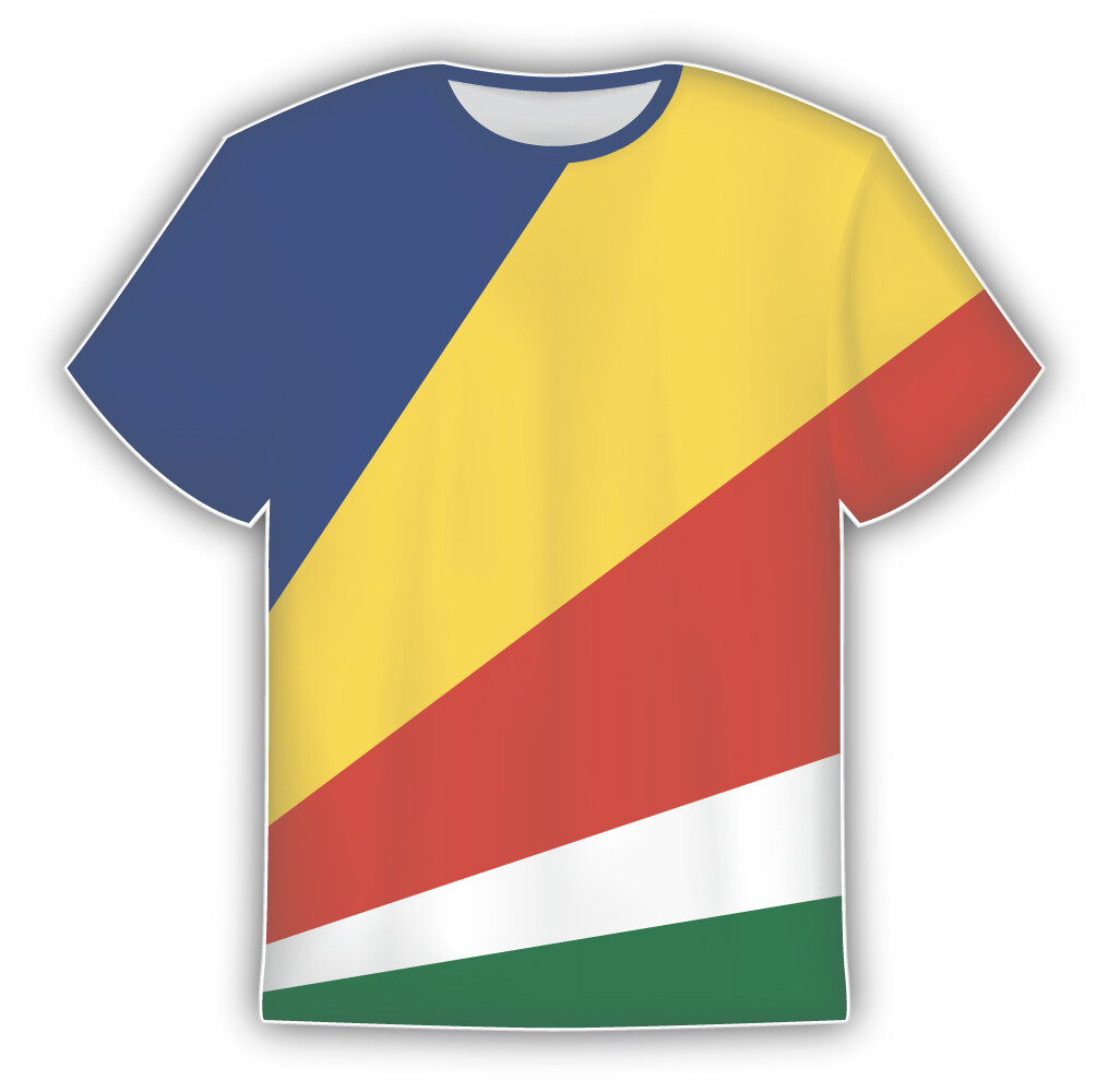 Seychelles Flag Sticker In The Form Of T Shirt Vinyl Sticker Decal