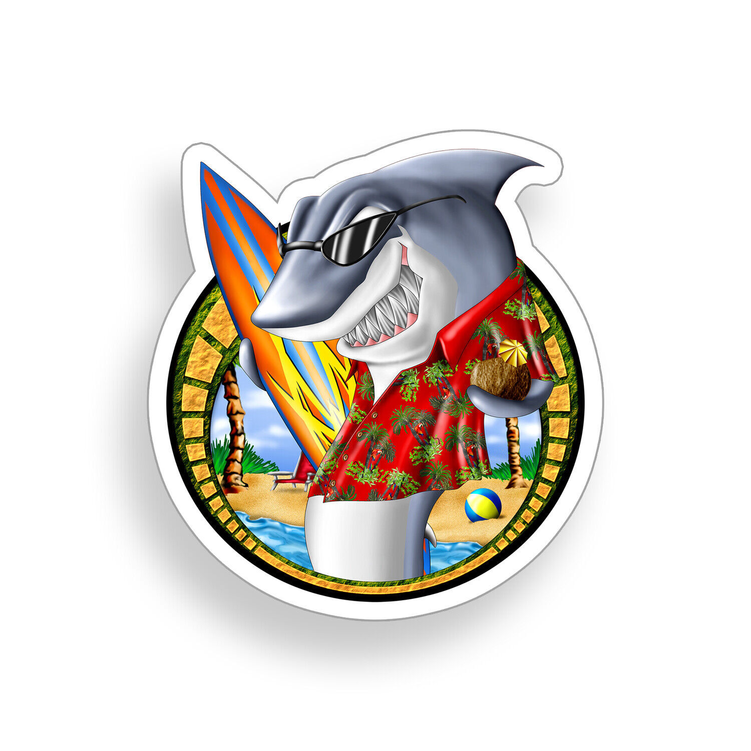 Surf Shark Sticker Decal