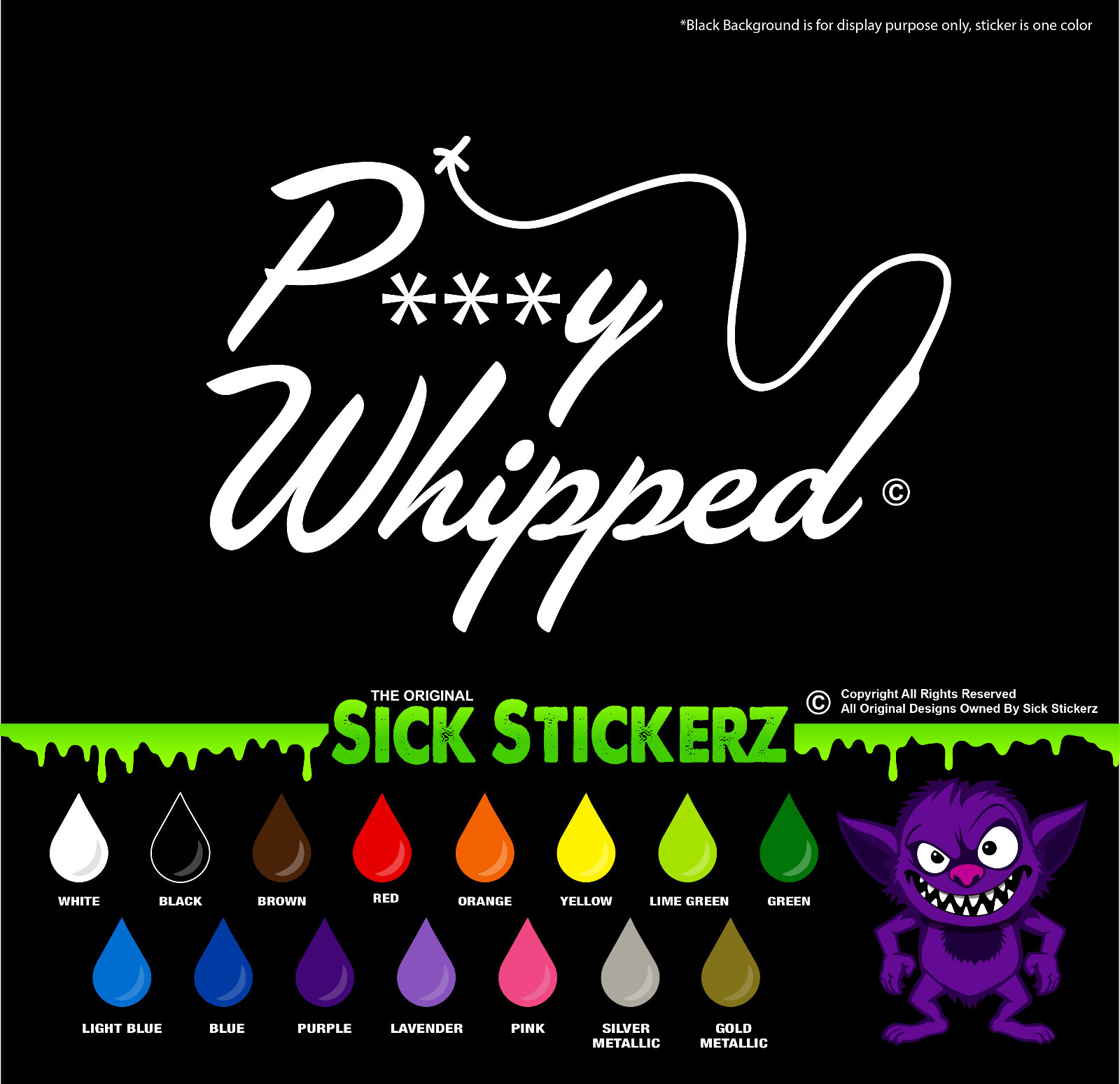 P***y Whipped Sex Sticker Decal Car Windows Funny Rude Humor Prank Truck Toolbox