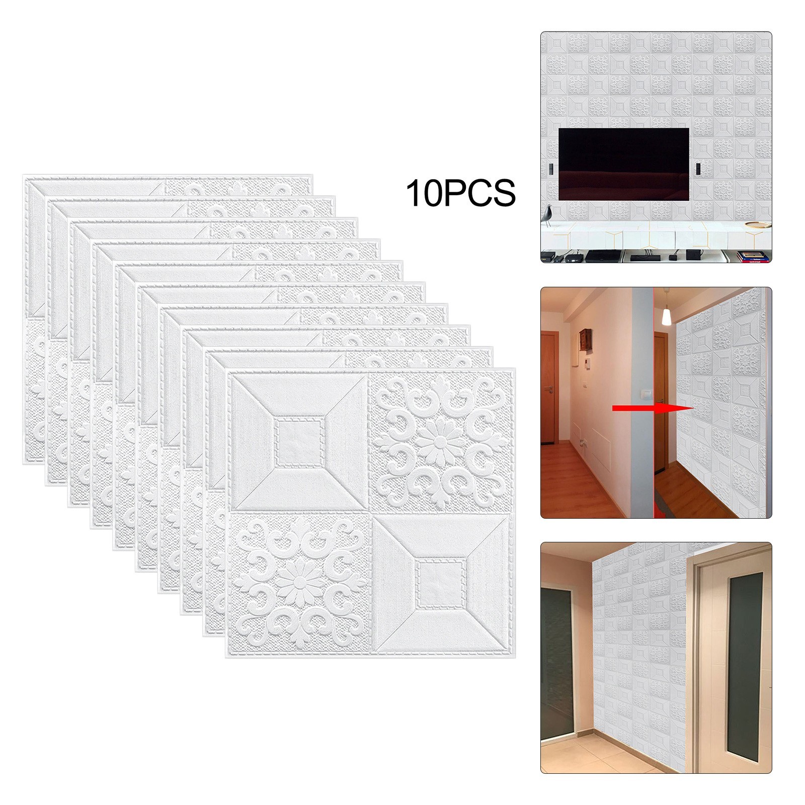 Foam Panel 3D Wall Sticker Decals Decoration Replacement Self-adhesive