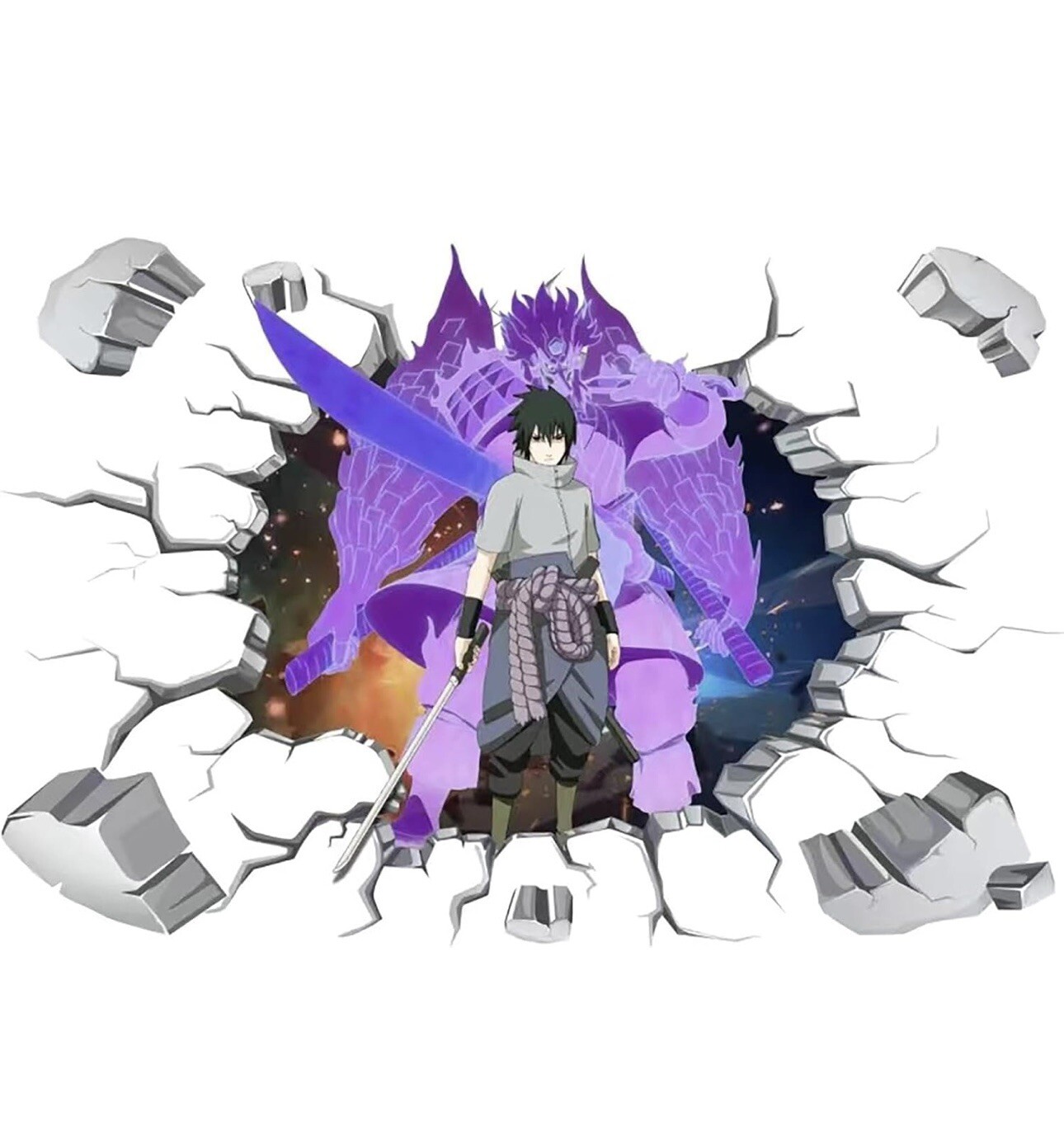 Anime Wall Sticker 24×36 inch Large Size Peel and Stick PVC Waterproof Manga 3D