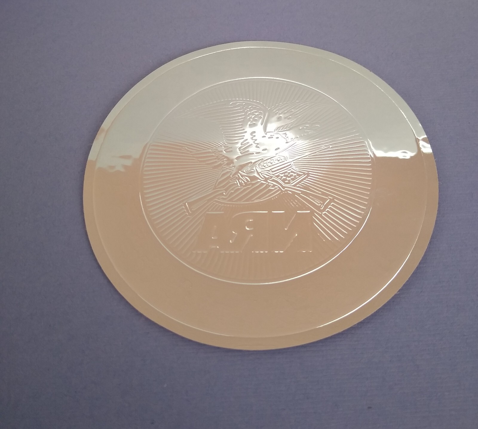 Rare NRA Solid Silver Decal Sticker, Round 3.5" Embossed Metallic