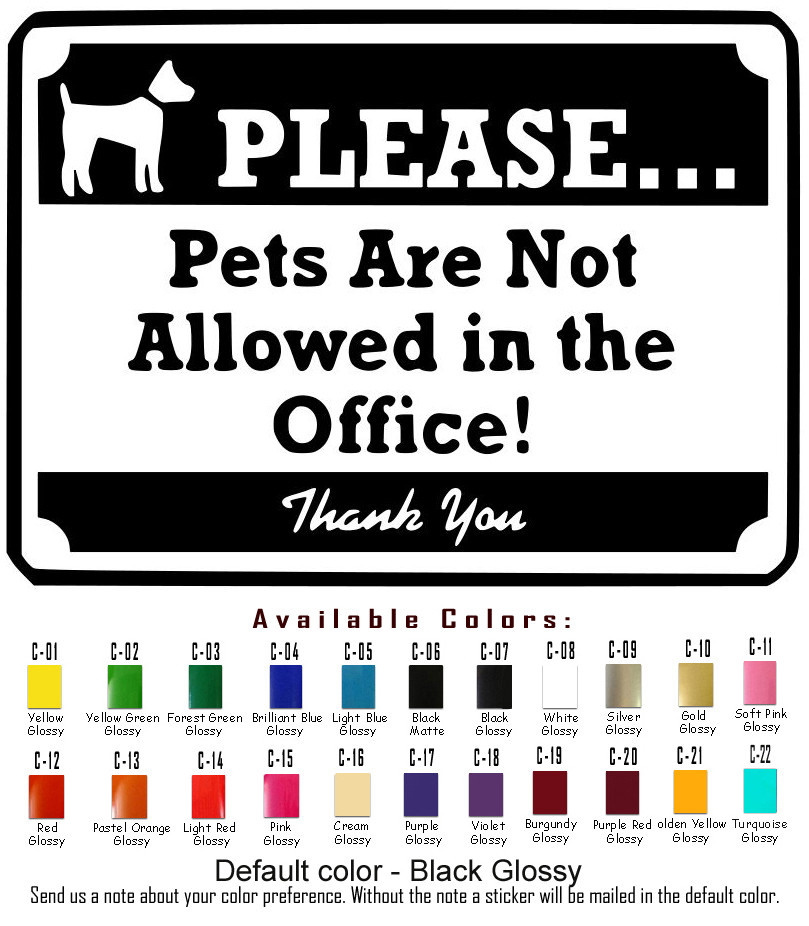 No Pets Allowed Vinyl Decal Sticker Oracal Business Offices Store Sign Dogs Cats