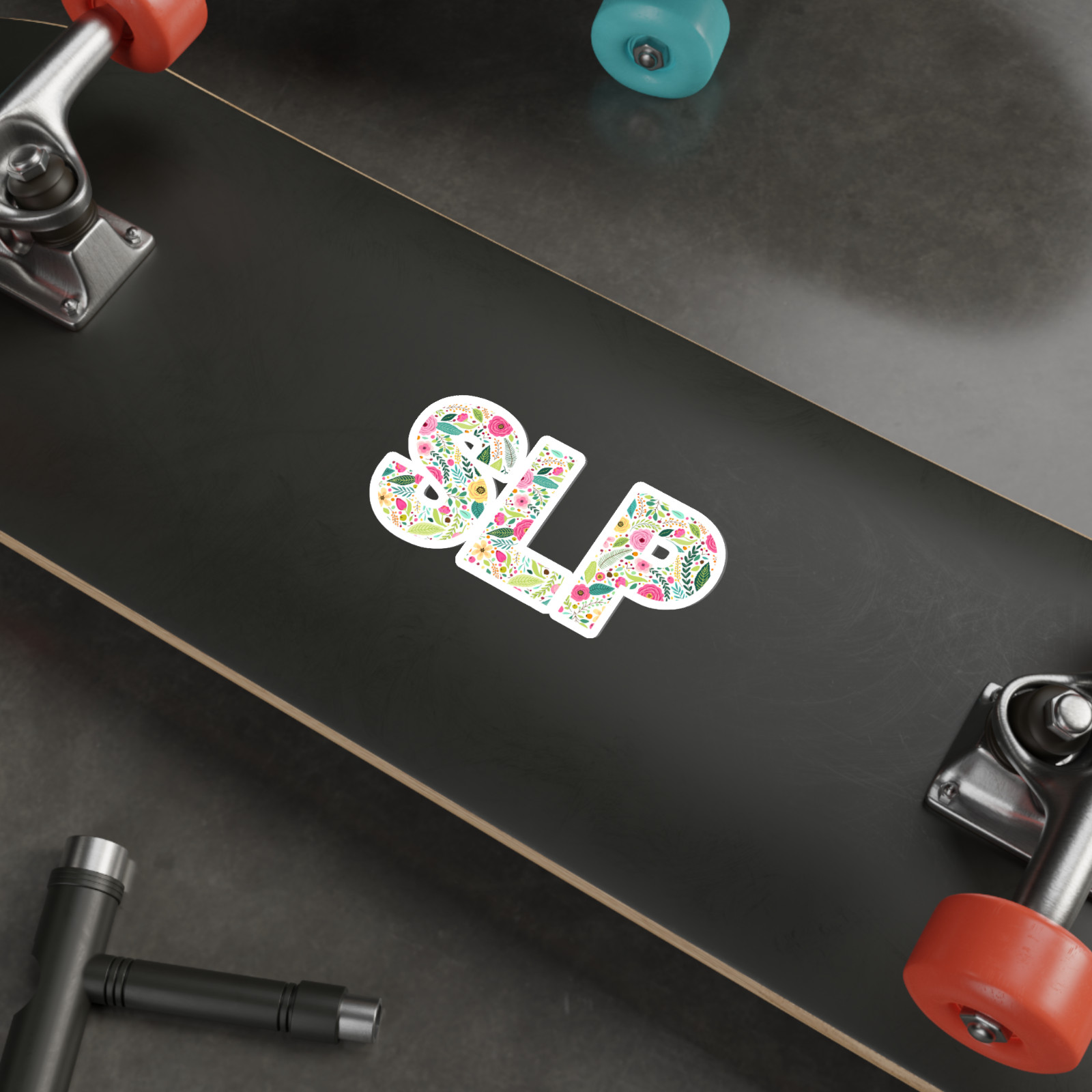 Floral SLP Sticker Gift SLP, Cute Speech Path Sticker Gift, Die-Cut Vinyl SLP