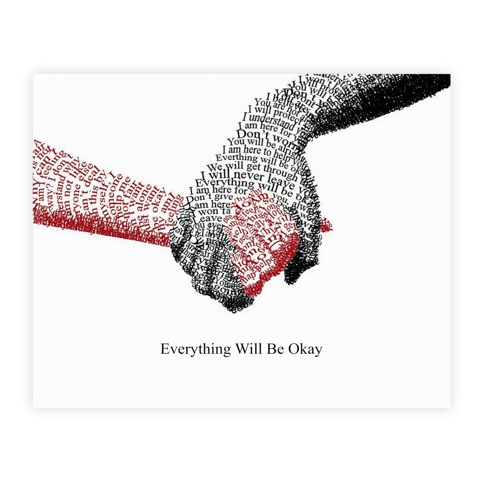 Everything Will Be Okay- Inspirational Wall Art Print, Motivational Hands Pri…