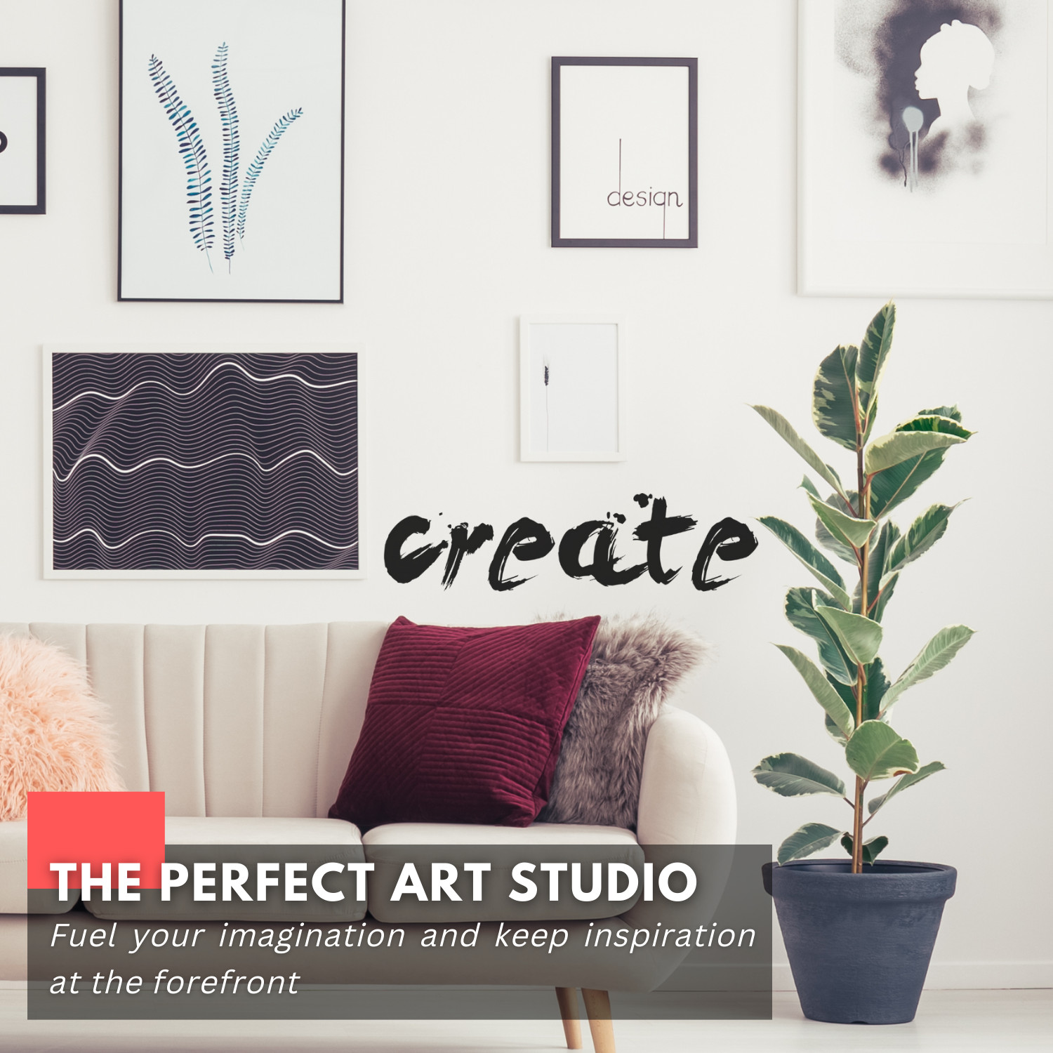 Inspirational Wall Decal Quote – Create – Motivational Home Office & Studio Deco