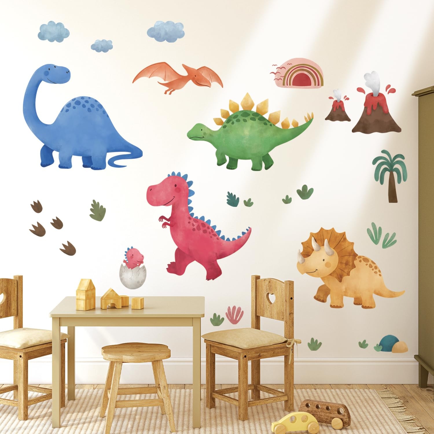 DECOWALL Large Boho Dinosaur Wall Decals for Kids Nursery – Dino Wall Sticker…