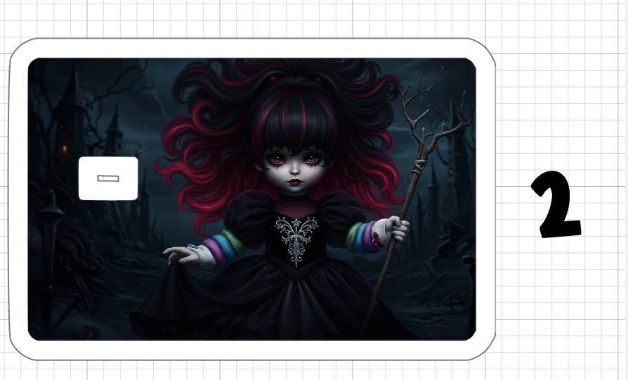 Rainbow Brite Demon Witch ATM Credit Debit Card Skins Sticker Emo Cartoon Gothic