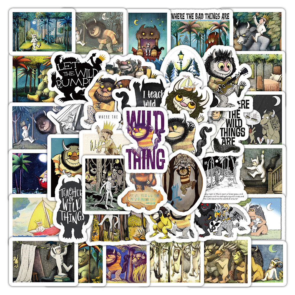 100Pcs Where The Wild Things Are Stickers for Kid Water Bottle Laptop Waterproof