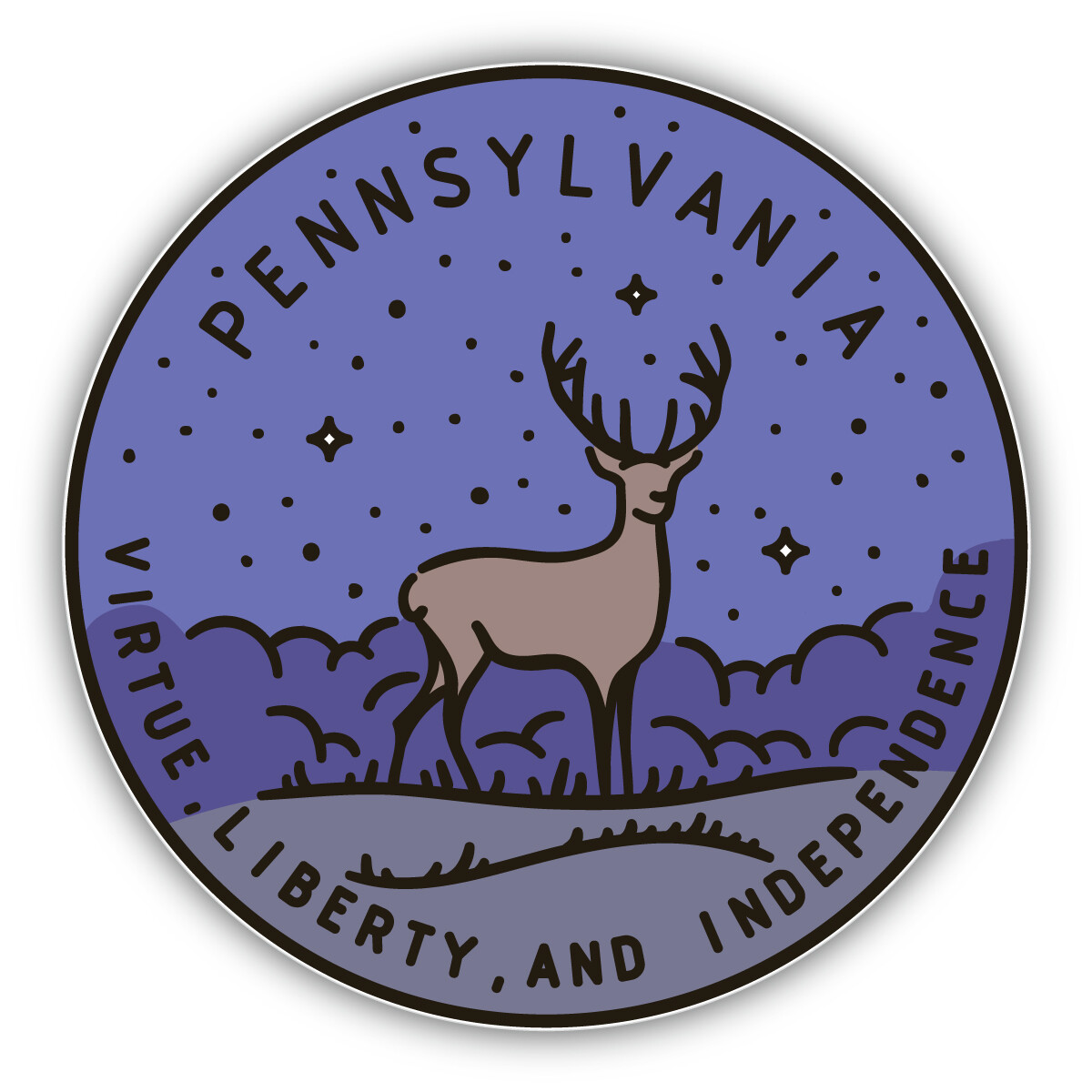 Pennsylvania USA State Retro Vintage Vinyl Sticker Decal