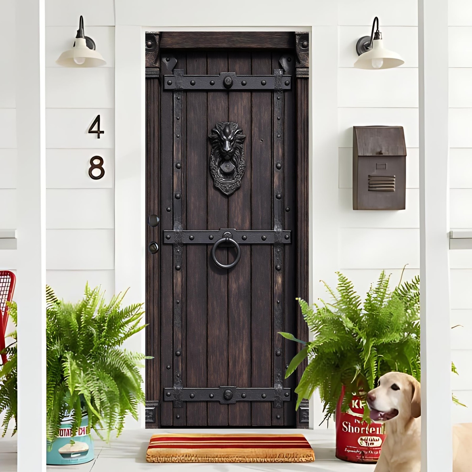BVBOX 3D Door Decals Stickers Peel Stick Wall Murals Vinyl Wallpaper Self-Adh…