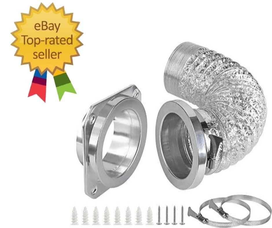 Magnetic Dryer Vent Coupling Connector Kit – DV180 Airtight Seal, Silver