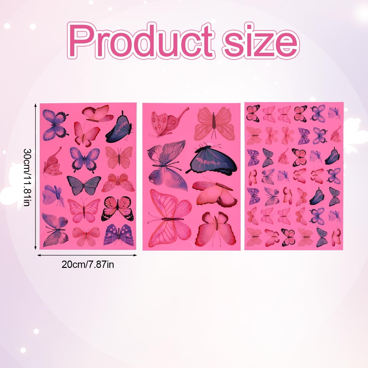 3 Sheets Glow in The Dark Butterfly Wall Decals, As Shown the Picture