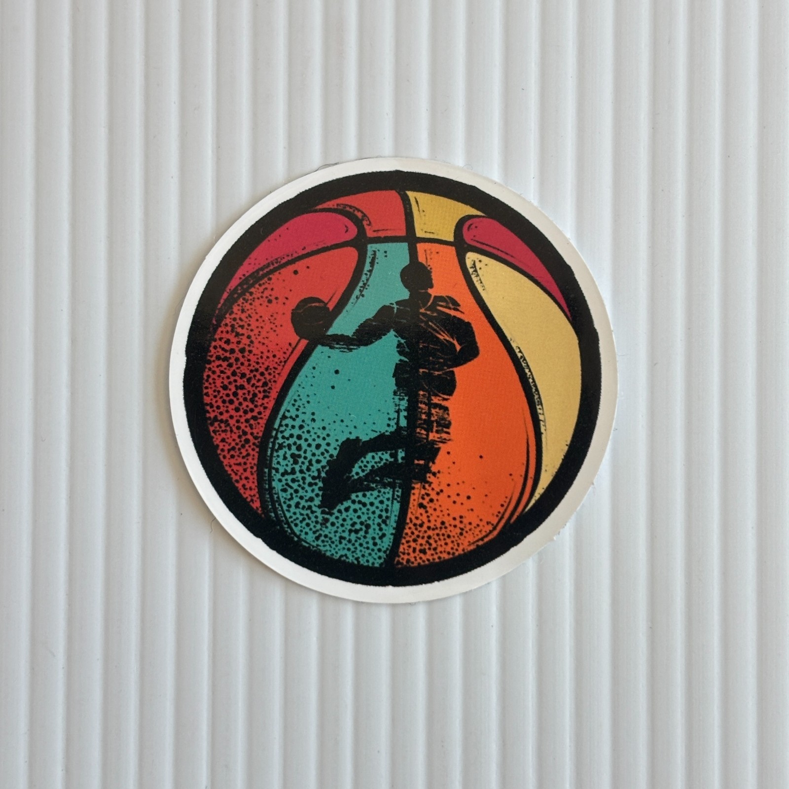Basketball Sticker Round Circle 2.5in