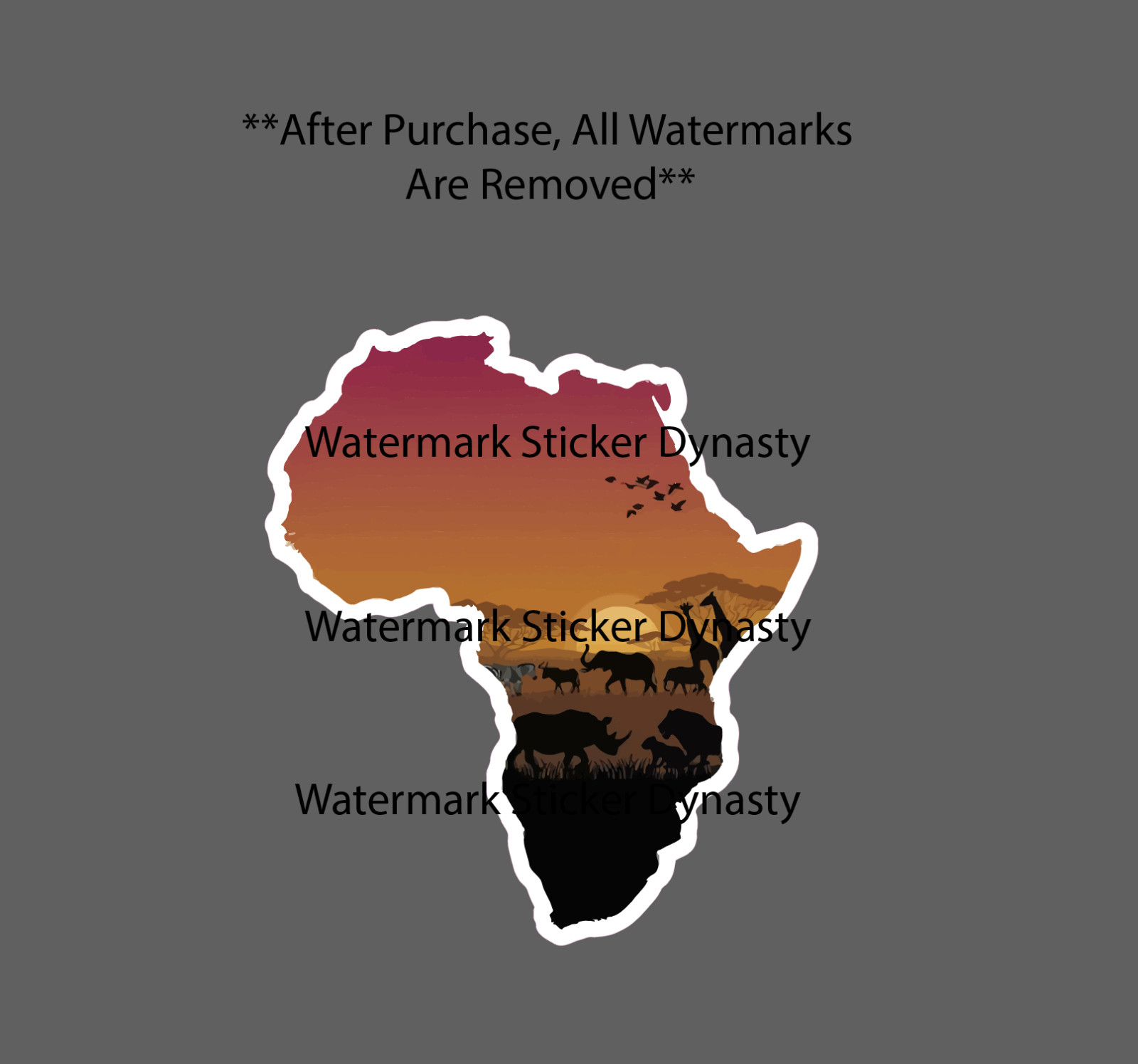 African Safari Sticker Waterproof Decal Outdoor Travel Wildlife Animals Gift NEW