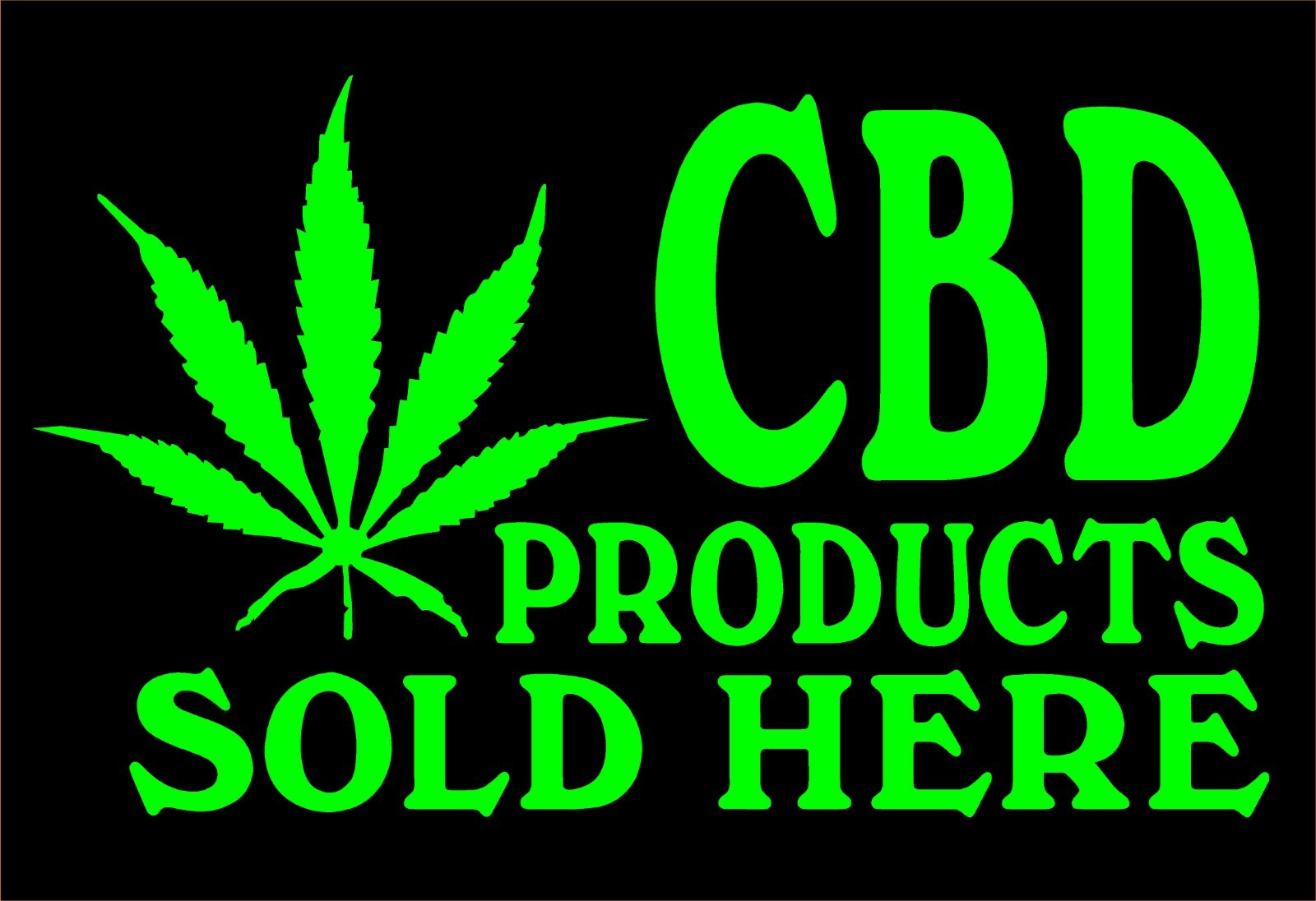 CBD Products Sold Here Decal Vinyl Storefront Dispensary Cannabis Door Sticker