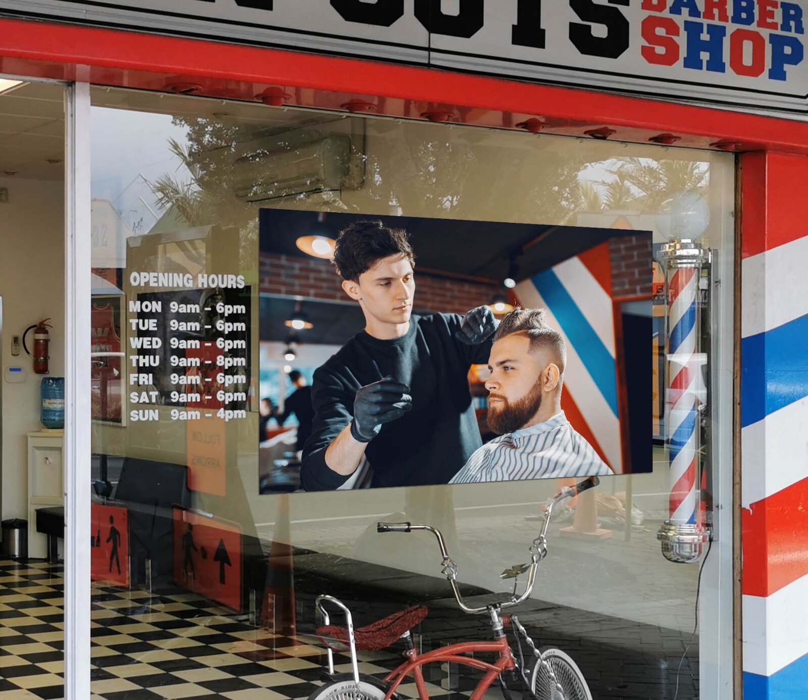3D Man Hair Cut K1332 Barber Shop Window Stickers Vinyl Wallpaper Wall Murals Ka
