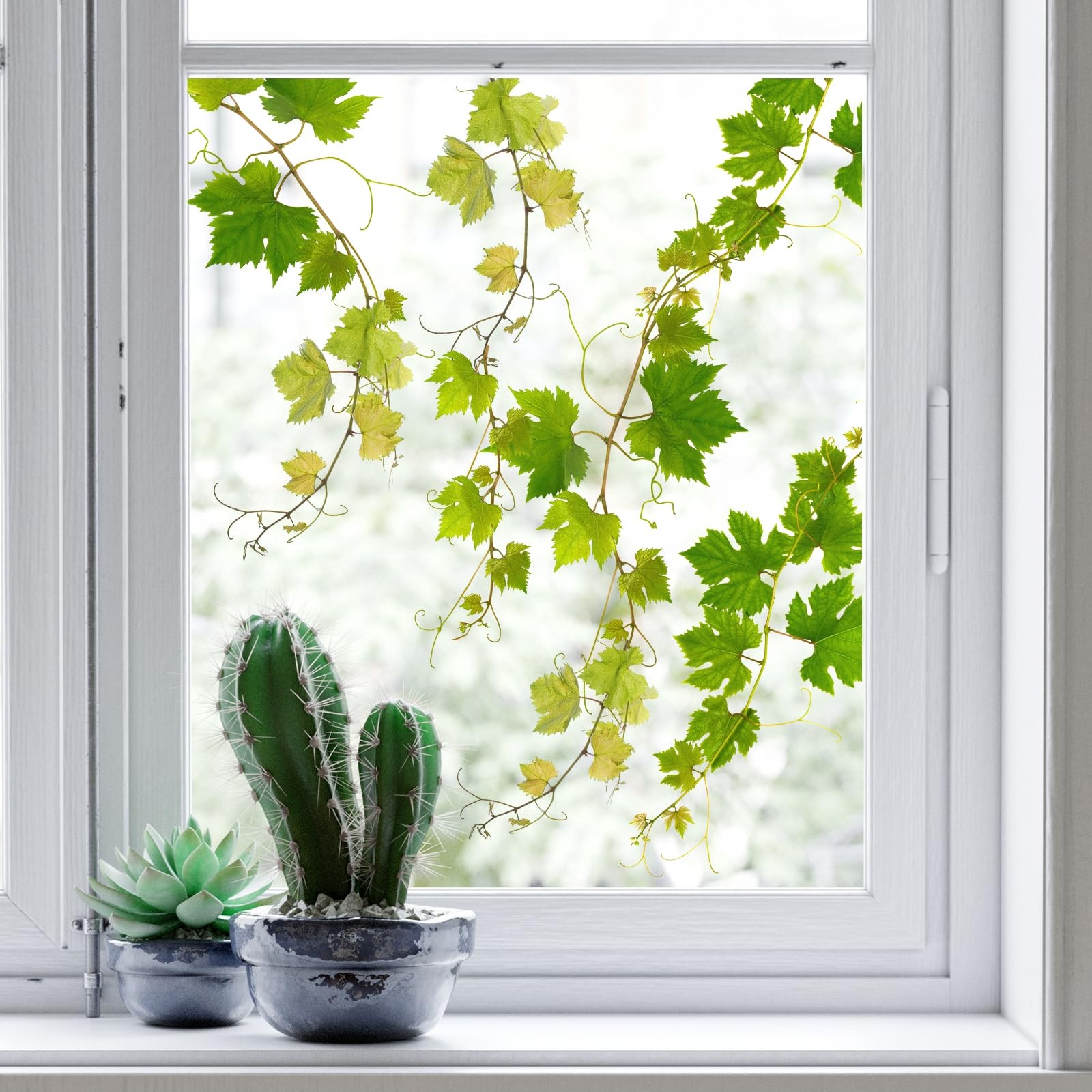 Supzone Green Vine Static Window Clings – Spring 11.8 x 23.6 inches,