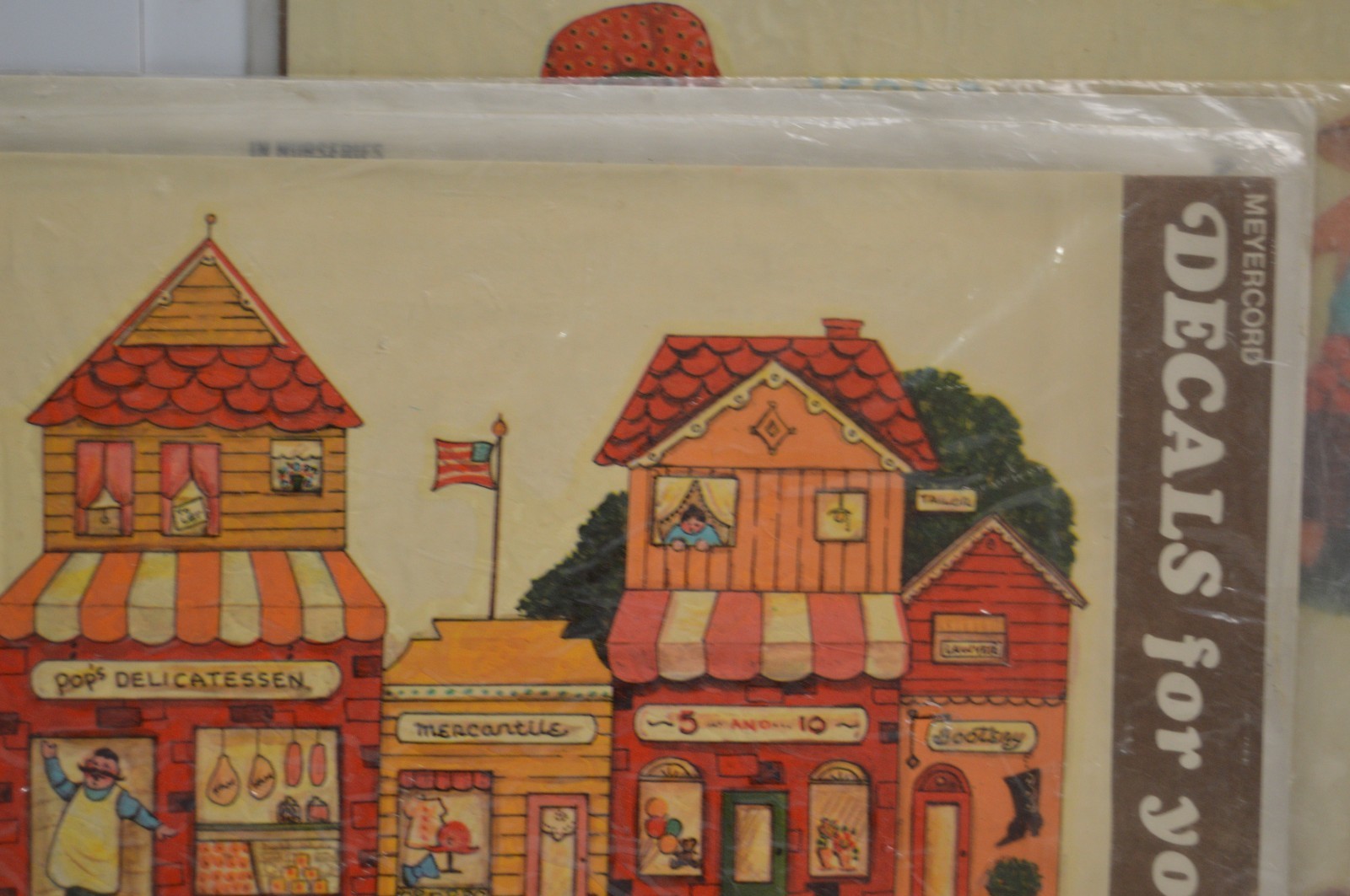 3 Vintage Meyercord Decals for Your Home Farm Barnyard Hometown Storefronts MCM