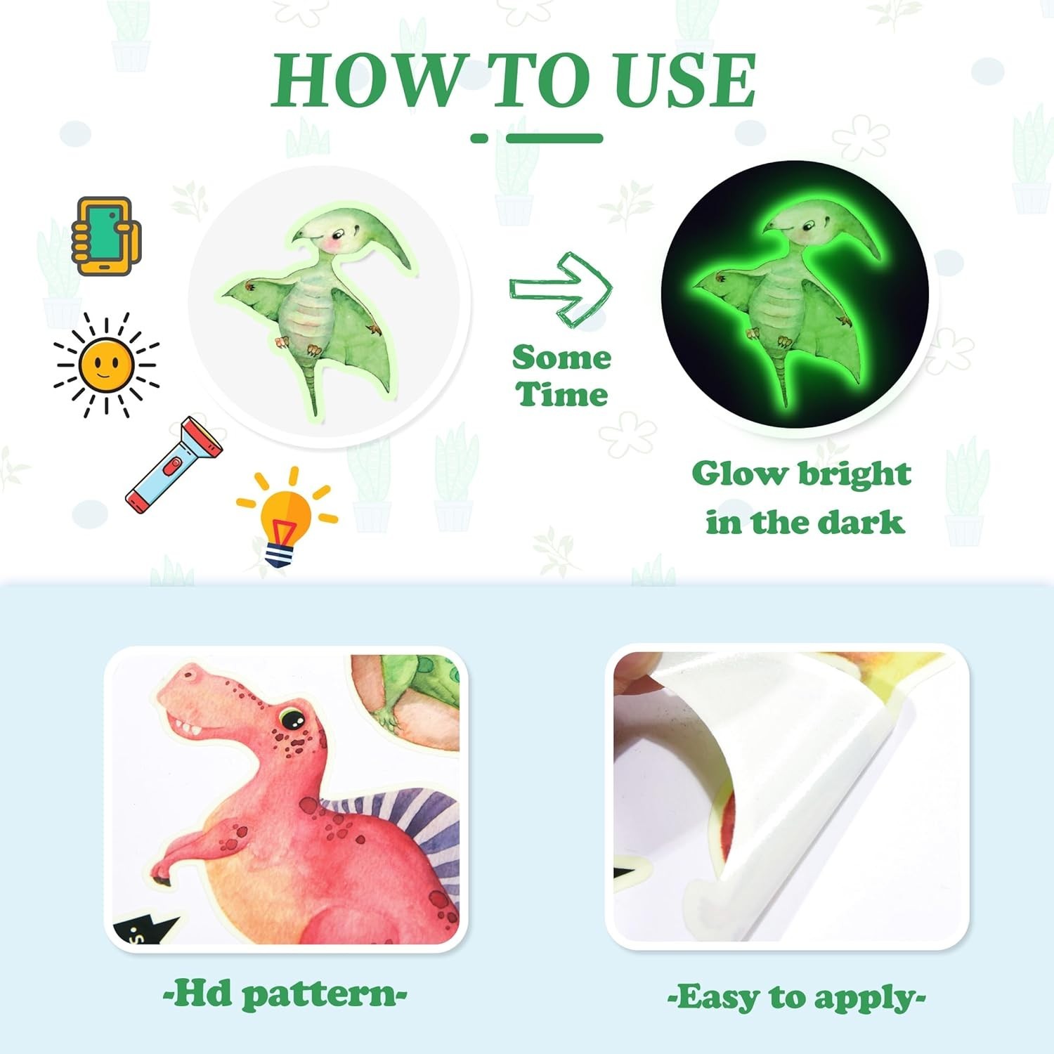 Waterproof Dinosaur Wall Stickers for Kids