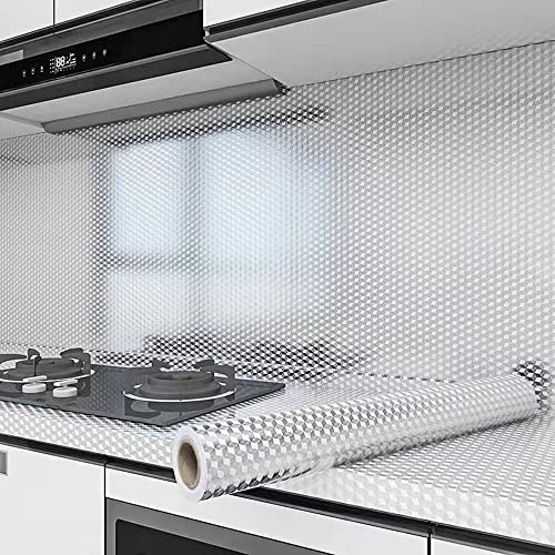 Waterproof & Oil-Resistant Aluminum Foil Peel & 15.7"W x 394"L Silver Chequer