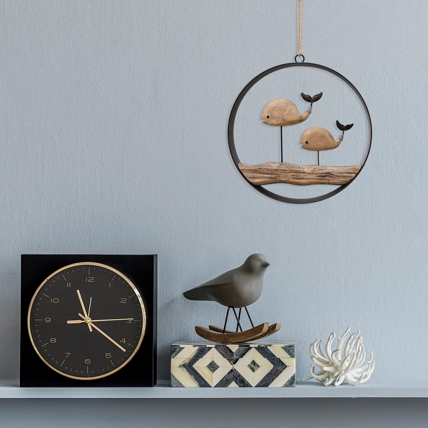 Nautical Wood Wall Decoration Rustic (Whale)