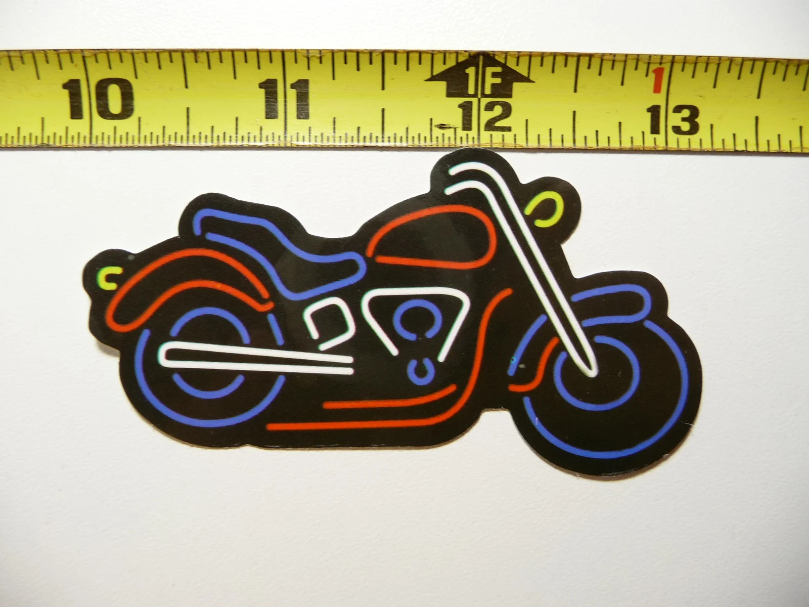MOTORCYCLE BIKE NEON STYLE SMALL STICKER DECAL COLORFUL FUNNY
