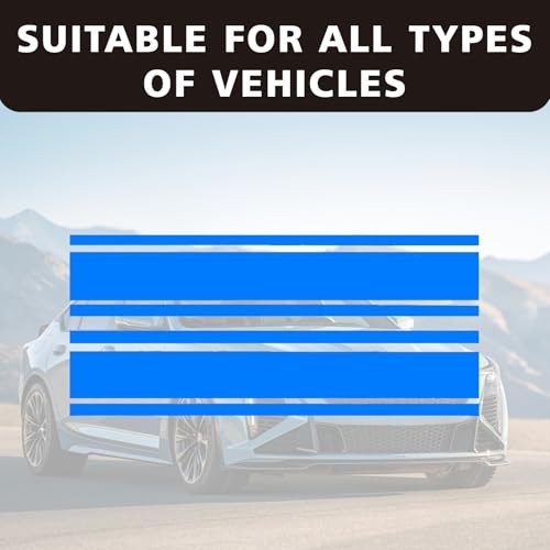 Car Hood Decal Stickers – Sports Fashion Racing Stripe – Blue – 2 PCS – Blue