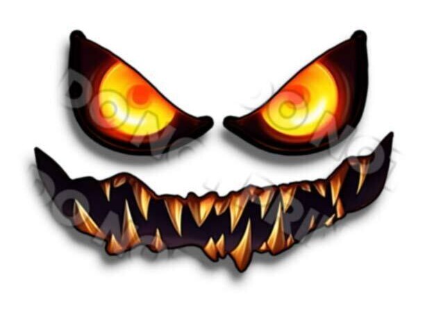 Jack O Lantern Stickers Halloween Decals Scary Eyes Smile Die Cut Full Set