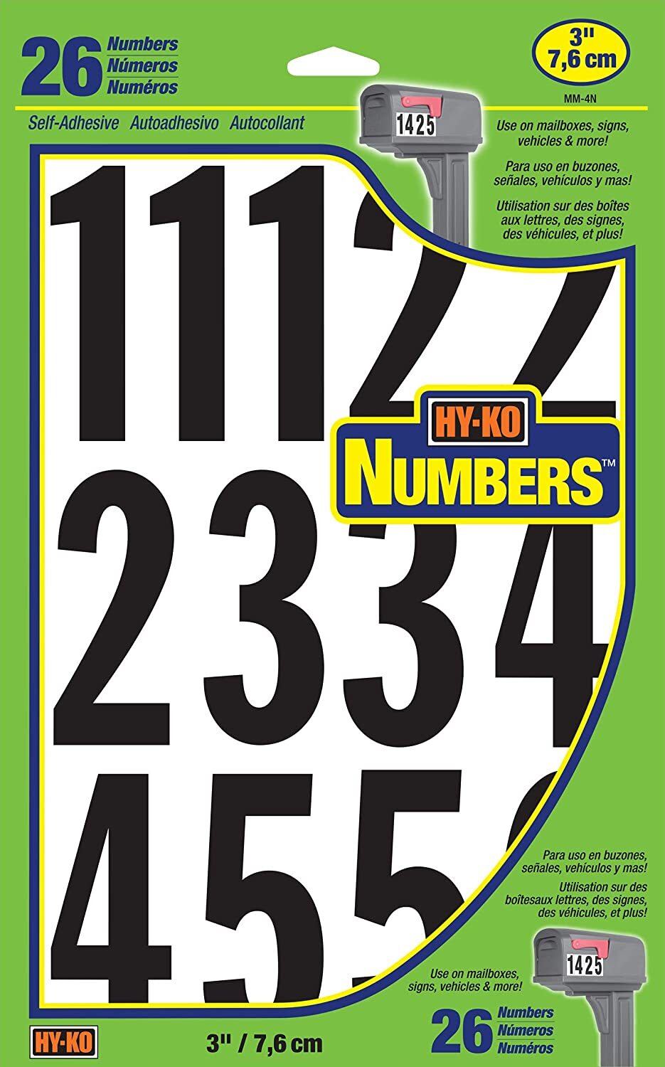 Hy-Ko Prod. MM-4N26 Boat Number Assortment (3" or 7,6 cm)