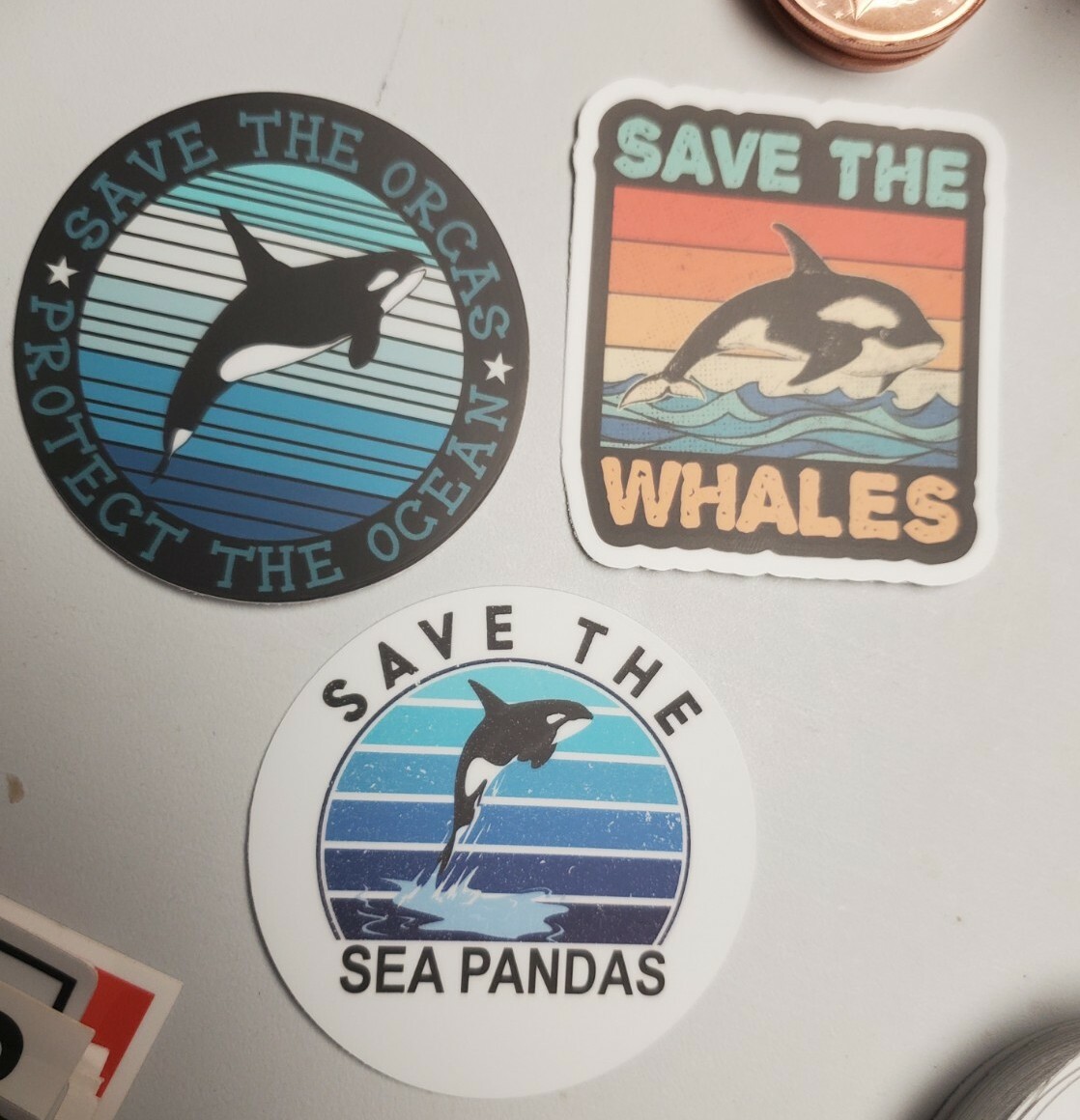 SAVE THE WHALES 🐋 STICKERS VARIETY PACK OF THREE