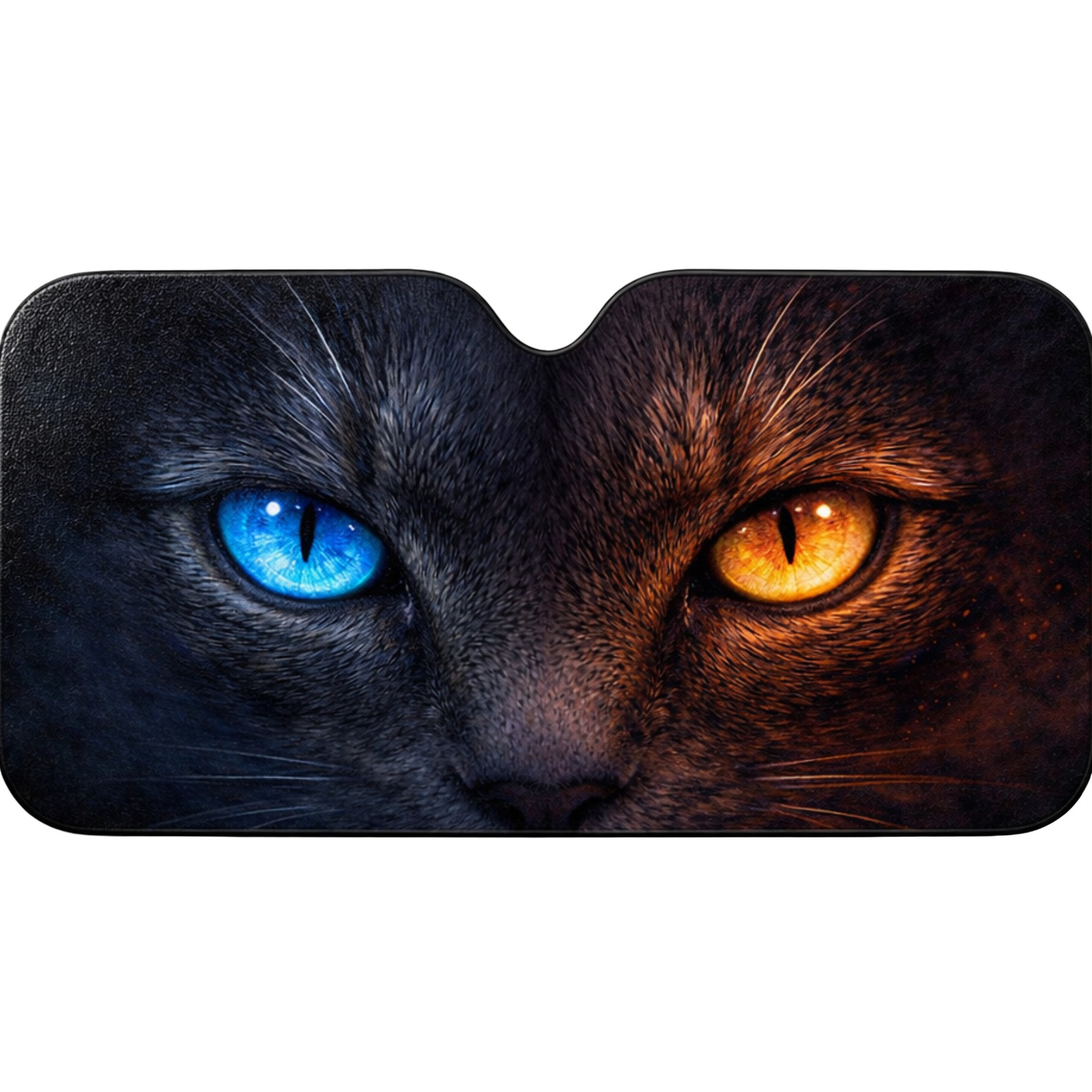 Cat Eyes Car Windshield Sun Shade, Blue Orange Eyes UV Block Foldable Visor