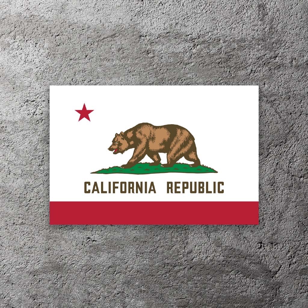 California State Flag Vinyl Sticker 4 in Wide Includes Two Stickers