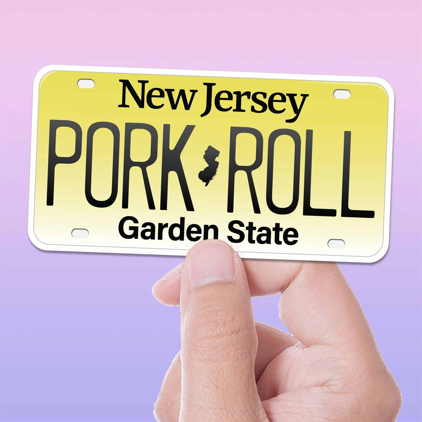 Pork Roll NJ License Plate Sticker