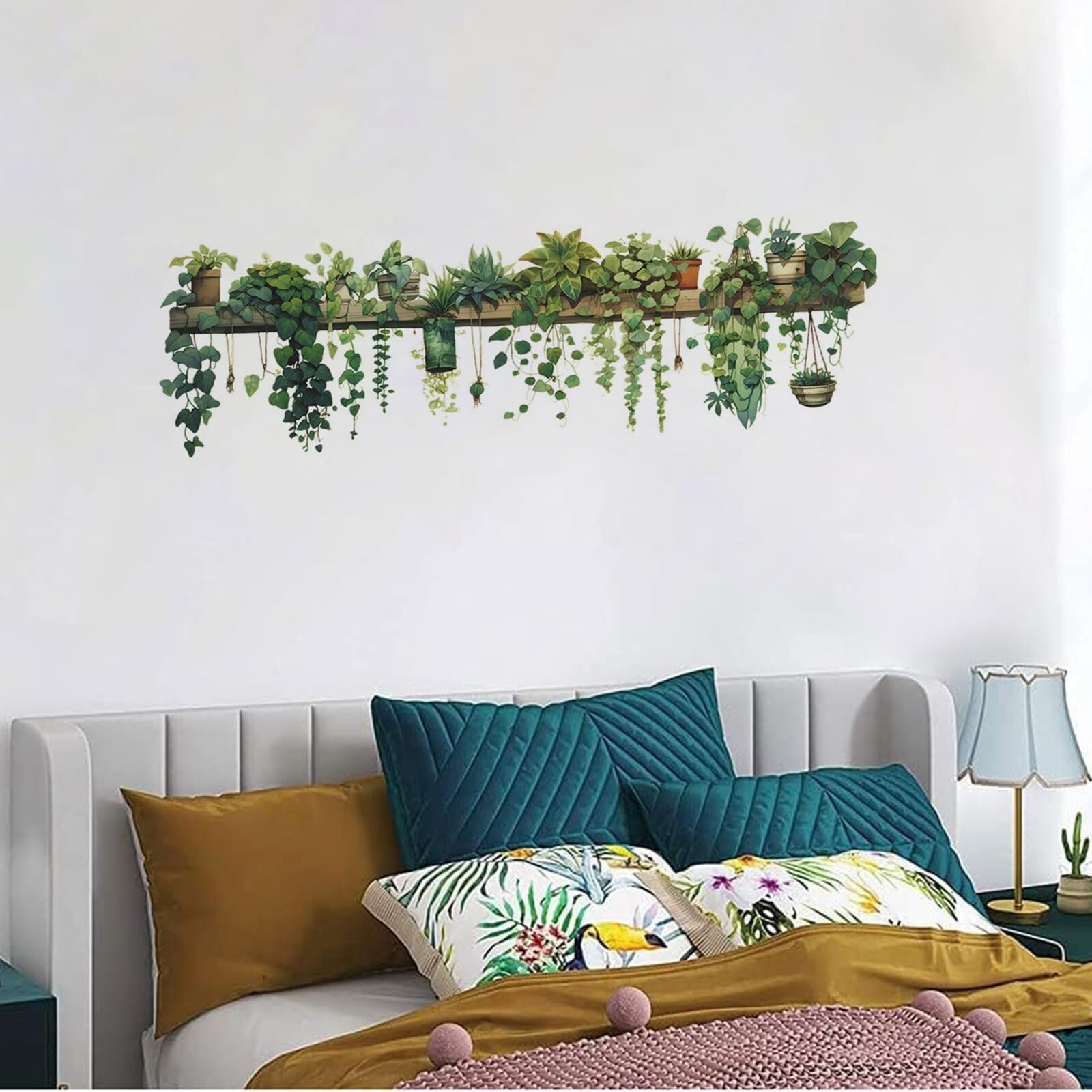 Plant Wall Decals Vinyl Waterproof Wall Stickers Removable Wall Murals Peel a…